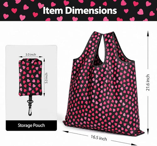 1 Pack Reusable Shopping Bag, Foldable Grocery Bag, Black | Large Capacity, Washable, Grocery Tote, Utility Travel Shoulder Bag - Image 2