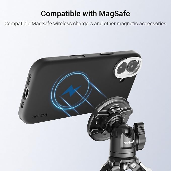 NEEWER Phone Case for 17 Only, Modular Protective TPU/PC Phone Cover with 67mm Filter Ring, 17mm Lens Backplate, T Mount Lens Adapter Compatible with Moment MagSafe iPhone 17, PA159 (Black + Silver) - Image 6