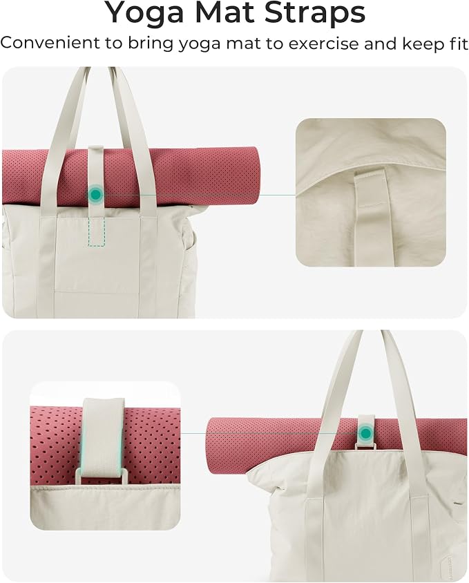 BAGSMART Tote Bag for Women, Tote Bag with Zipper Work Tote with Compartments Nurse Shoulder Hanbag for Travel, Gym - Image 5