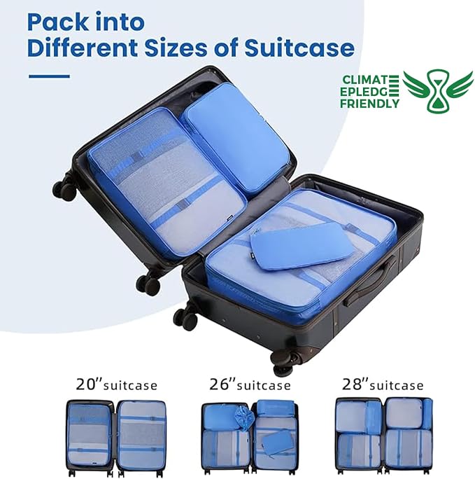 BAGAIL 6 Set/8 Set/10 Set Packing Cubes Various Sizes Packing Organizer for Travel Accessories Luggage Carry On Suitcase - Image 7