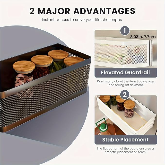1 Pcs Magnetic Shelf For Fridge, Black, 11''L*4.9''W*3.9''H | For Whiteboard Classroom, Basket Organizer Holder, Locker Storage, Magnetic Bin Box Containers, Strong Magnetic, 16.5-Lb Load - Image 5