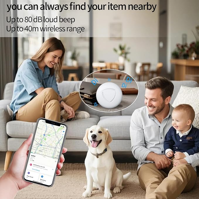 Air Tracker Tags (iOS Only) 2 Pack, Air Tag, 2-Year Replaceable Battery Bluetooth Tracker Compatible with Apple Find My, Item Finder Smart Tag for Keys, Luggage - [Apple Find My Certified] - Image 7