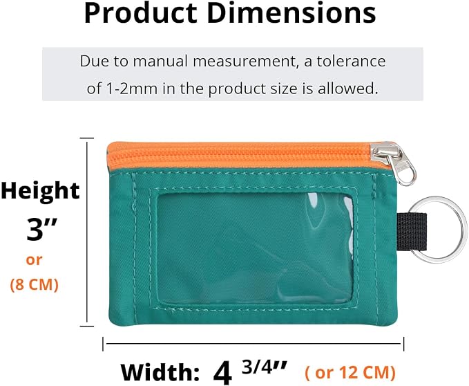 RFID Blocking Travel Wallet with Adjustable Lanyard, Small Nylon Zipper Pouch and Badge Holder for ID, Credit Cards, Cash, Keys, Commuters (Turquoise) - Image 3
