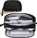 Skycase Travel Cable Organizer - Lightweight Water Resistant Dual-Layer Tech Pouch with Wrist Strap 9 Compartments Electronic Organizer Travel Case for Charger Cord Hard Drive,Small,Black by Skycase