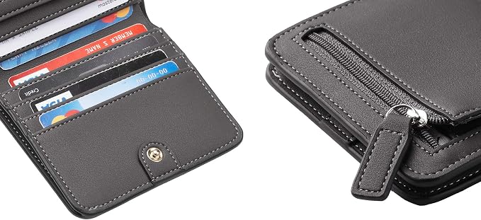 Toughergun Women’s Small Slim Leather Wallet with RFID Protection, Compact Bifold Mini Purse with Clear ID Window - Image 7