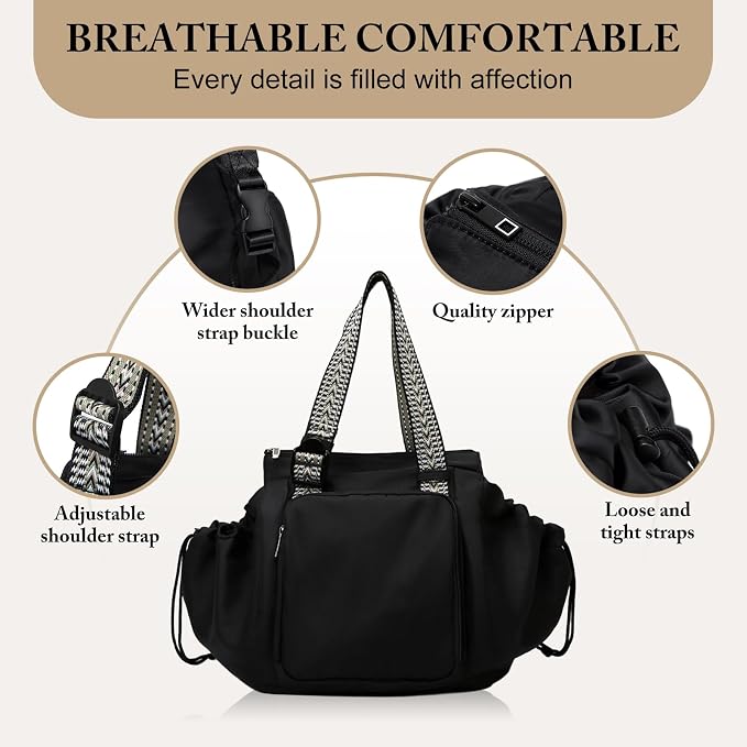 Expandable Shoulder Bag | Water Resistant, Foldable Carry On, Reinforced Zipper, Extended Shoulder Strap, Multi-purpose Gym Sports Weekend Crossbody - Image 6