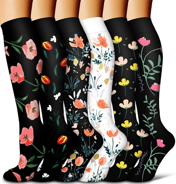 COOLOVER Copper Compression Socks for Women and Men(6 Pairs)-Best Support for Running, Athletic, Travel by COOLOVER