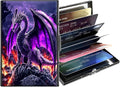 Metal Wallet,Credit Card Holder for Women,Slim RFID Blocking Credit Card Holder Thin Aluminum Wallet ID Case,6 Slot Business Mini Hard Metal Case for Women/Men,Cute Purple Dragon by Unknown