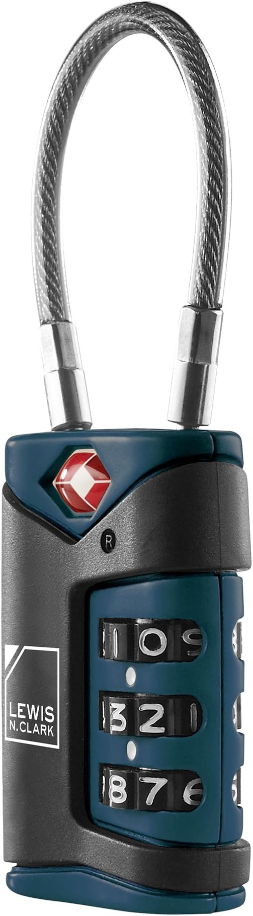 Lewis N. Clark TSA-Approved Combination Luggage Lock with Steel Cable (2-Pack), Blue, One Size - Image 3