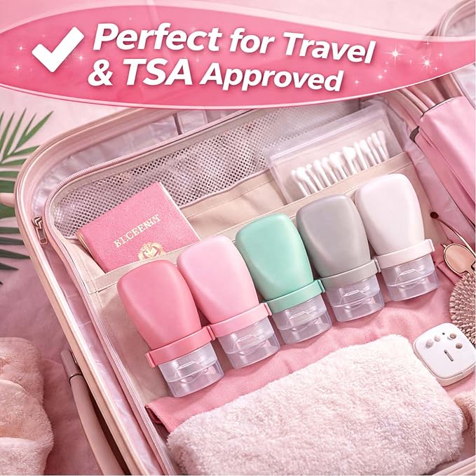 1 oz Travel Bottles, Leakproof Silicone Squeeze Bottle Mini Travel Size Container for Toiletries Lotion Shampoo and Conditioner Liquid Salad Dressing to go Condiment, TSA Approved, 4 Pack - Image 9
