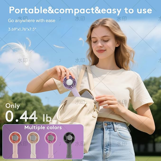 ZOZOO Portable Fan, USB Rechargeable 5 Speed Handheld Fan,LED Display &High Power Motor Table Fan, 2 IN 1 Quiet Strong personal fans for Travel,Camping,Beach Concert (Purple) - Image 6