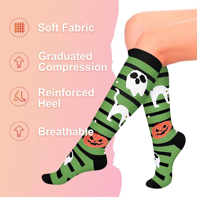 4 Pairs Compression Socks for Women Circulation-Best Support for Nurses,Running,Athletic,Travel - Image 5