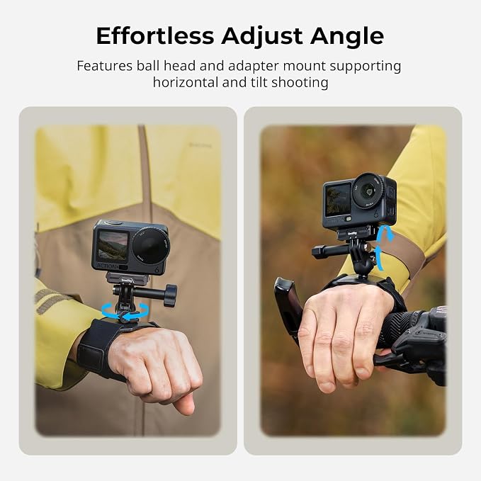 SMALLRIG Wrist Strap Mount for Action Cameras, with Ball Head | Adapter Base for DJI Osmo Nano/Action 6/5 Pro/4, for GoPro 13/12/11, for Insta360 X5/4/Ace Pro 2/Go Ultra, for AKASO - 5723 - Image 2