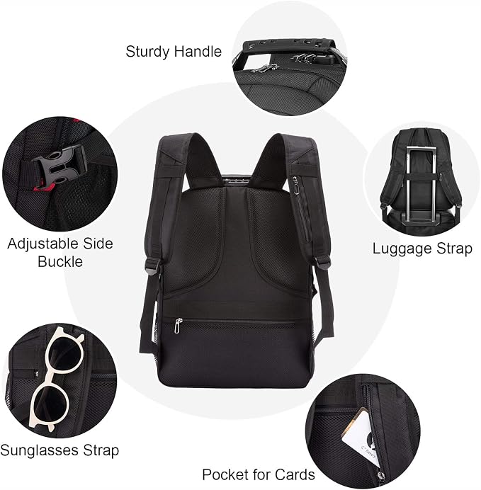 LOVEVOOK Large Laptop Backpack for Men,18.4Inch Heavy Duty Travel Backpack | TSA-Friendly with Anti-Theft,Carry On Flight Approved,College Work Bookbag,Water Resistant Business Backpack for Men Women - Image 4