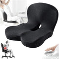 Memory Foam L-Shaped Integrated Seat Cushions for Car Truck Driver Ergonomic L Shape Lumbar Cushion Sciatica Back Pain Relief Office Chair Butt and Back Support Pillow Long Driving Booster Seat (G1) by Webahow