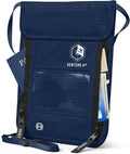 VENTURE 4TH Travel Neck Wallet, RFID Blocking Passport Holder - Navy Blue by VENTURE4TH