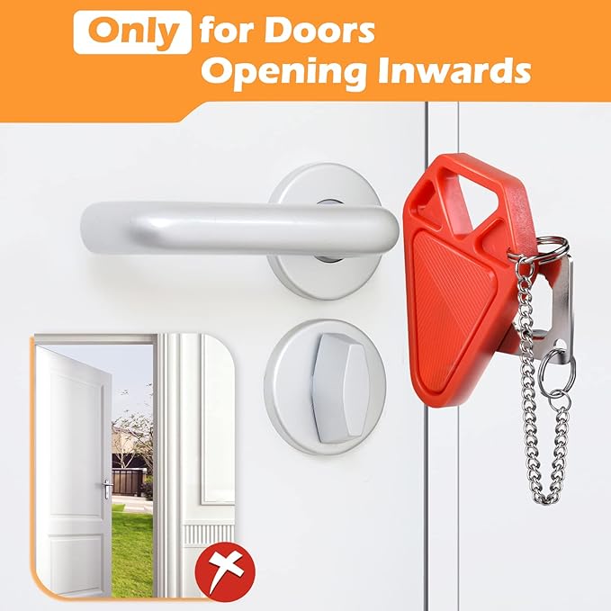 Portable Door Lock Travel Door Locks for Hotel Rooms Apartment Locks Home Security Defender Door Lock Latch Extra Door Locker from Inside Safety Door Locks for Travelers Portable Lock for Door - Image 2