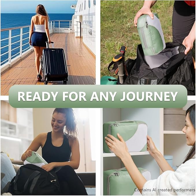 OlarHike 8 Set Packing Cubes for Travel,Gifts for Women Mom,Anti-Tearing Suitcase Organizer,with Over 1000 pcs Mesh Holes,Vacation Essentials & Accessories for Cruise Ship - Image 7