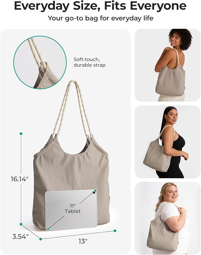 BAGSMART Tote Bag for Women, Travel Tote Beach Bag with Zipper for Gym - Image 4