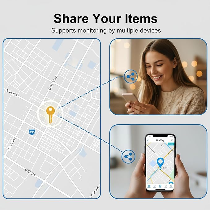 4 Pack Tracker Tags Item Finder for Apple Find My MFi Certified iOS Only | Waterproof Bluetooth Key Finder with Replaceable Battery Worldwide Tracking for Keys Wallets Bags Luggage Pets Dogs Cats - Image 4