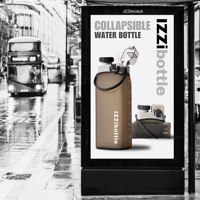 Collapsible Lightweight Silicone Water Bottle (600ml, Brown) | BPA Free, Eco-Friendly, Medical Grade | Leakproof Bottle for Sports, Travel, Hiking, Gym, Outdoor Adventures and Daily Use - Image 5
