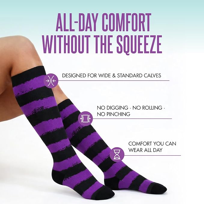 Crazy Compression Socks, Comfortable Support Socks for Recovery, Travel, Hiking, and Long-Hour Comfort w/Fun Designs - Image 2