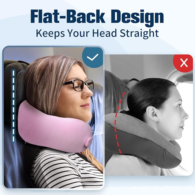 Cirorld Neck Pillow for Traveling, Travel Pillows for Airplanes,100% Pure Memory Foam Travel Neck Pillow, Adjustable Flight Pillow, Portable Plane Accessories with Eye Mask, Earplugs, Carry Bag - Image 4