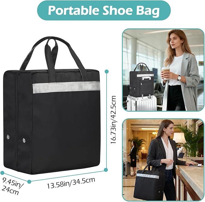 Shoe Bags for Travel, Travel Shoe Bags for Packing, Portable Storage Bag | Shoe Bags with Handle, Water-resistant, Ventilation Holes, Travel Luggage Shoe Bag for Women Men Holds 6 Pair of Shoes - Image 2