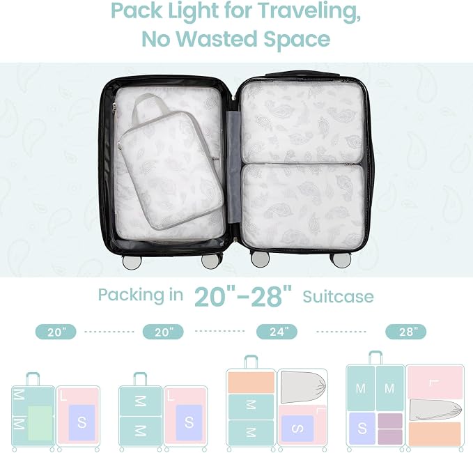 Cambond Compression Packing Cubes for Travel - Luggage Suitcase Organizer | Compression Zip Design for Space-saving, Expandable, Lightweight, Keep Clothes Sorted, Luggage Space Tidy, Carry on Pack Fast - Image 4