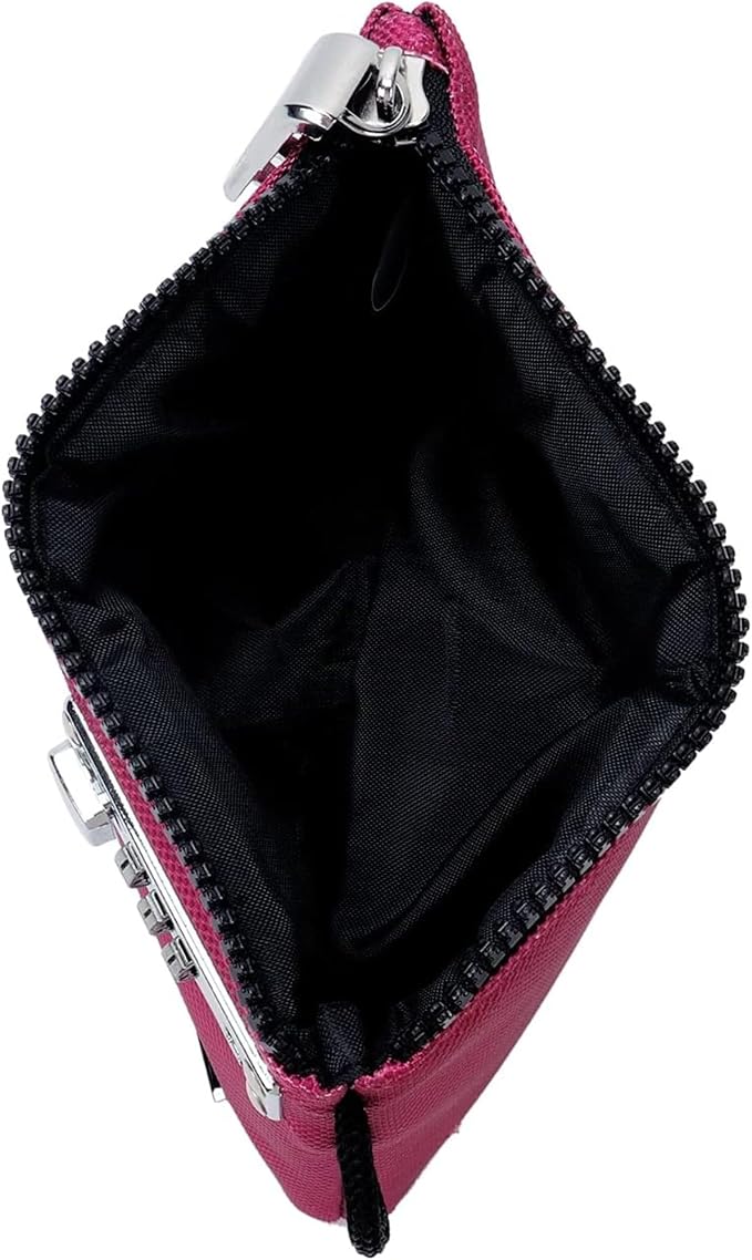 Vaultz Locking Accessories Pouch, 7 x 10 Inches, Berry Color | Zippered pouch secures cash and small accessories, portable 7 x 10 inch size, ideal for travel, bank or everyday storage use - Image 3