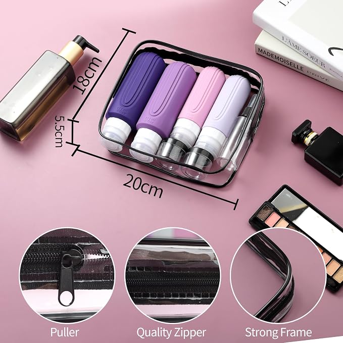 Mrsdry 16 Pack Travel Bottles for Toiletries, Oversize 6oz Silicone Travel Containers, Leak Proof Refillable Liquid Shampoo And Conditioner Travel Essentials - Image 5