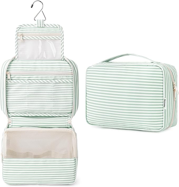Narwey Small Hanging Travel Toiletry Bag for Women, Travel Bag for Toiletries, Makeup Bag Organizer Cosmetic Bags Make Up Bags for Girls by Narwey