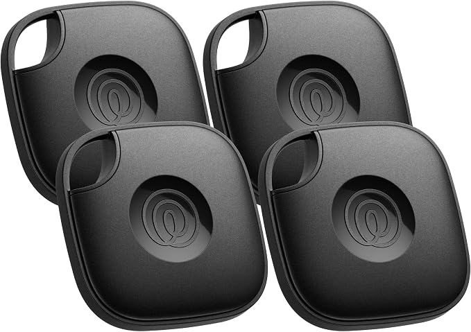 Life360 Tile - Bluetooth Tracker, Keys Finder and Item Locator for Keys, Bags and More. Phone Finder. Both iOS and Android Compatible. 4-Pack (Black) by Life360