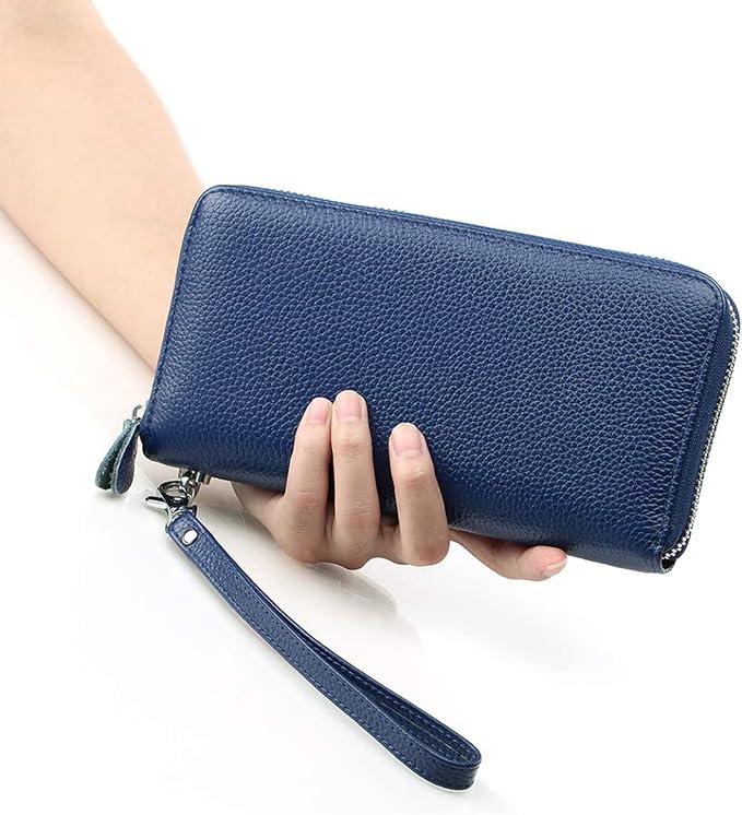 Moflycom Womens Wallet RFID Blocking Genuine Leather Zip Around Wallet Clutch Wristlet Travel Long Purse for Women - Image 5