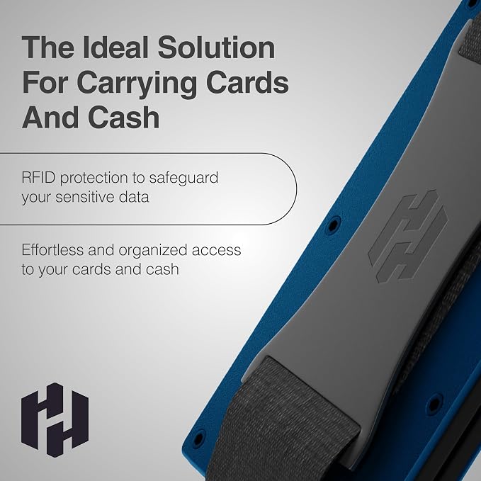 Wallet for Men - Slim RFID Blocking Metal Wallet with Cash Strap, Minimalist Front Pocket Credit Card Holder, Small Mens Wallet - Image 6