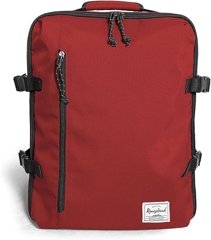 Lightweight Under-seat Backpack for Clothes Travel Overnight Women Men, 15.6 Laptop Minimalist Backpack, Stylish and Casual, Red by Rangeland