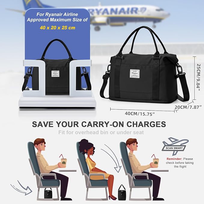 Travel Duffel Bag, Sports Tote Gym Bag, Shoulder Weekender Overnight Bag for Women - Image 5