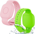 Waterproof Silicone Bracelet for Tile Mate 2024/2022, Hidden GPS Tracker Holder for Kids, Teens & Elderly, Adjustable Anti-Lost Wristband, Durable, Lightweight, Comfortable Fit – Pink/Green by SkyArmorCase