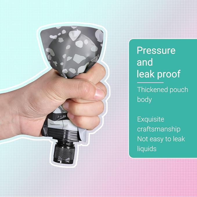 ASEVAT 3 oz 6pack Leak Proof Empty Squeeze Pouches Refillable Travel Size Containers Liquid Pouch Cosmetic Container TSA Approved Bag - Image 5