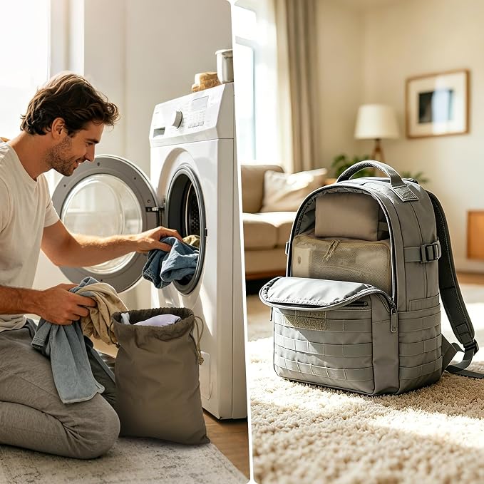 ZOMFELT 6 Pcs Packing Cubes for Travel Cubes & Sturdy Packing Organizers | Suitcase Organizer Set Travel Essentials Accessories Gifts for Men Camping & Cruise with Durable Canvas Laundry Bag Shoe Bag - Image 5