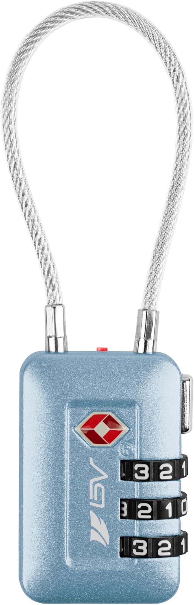 TSA Accepted Luggage Travel Lock, Set-Your-Own Combination Lock for School Gym Locker, Luggage Suitcase Baggage Locks, Filing Cabinets, Toolbox, Case (Arctic Blue, 1 Pack) by BV