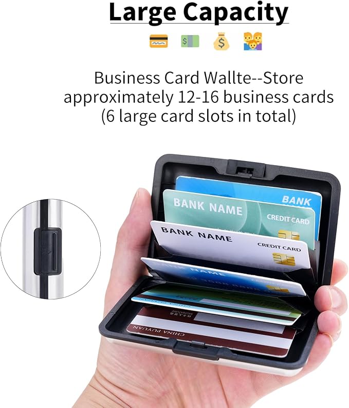 Women Credit Cards Holder,RFID Blocking Protection Aluminum Metal Wallet for Men Women Business Card Holder - Image 3