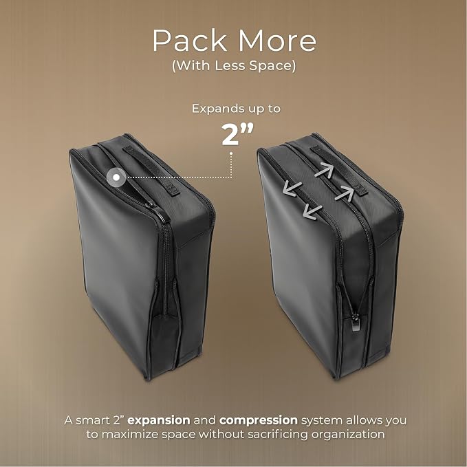 Briggs & Riley Compression Packing Cube Set for Women & Men - Bag Organizer for Checked Suitcase & Luggage, Pack Accessories for Vacation - 3-Piece, Black - Image 6