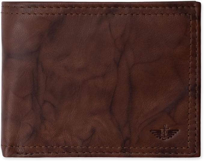 Dockers Men's Bifold Leather Wallet - Thin Slimfold RFID Blocking Security Smart Extra Capacity by Dockers