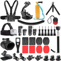 Accessories Kit for Action Camera, Chest & Head Strap Mount, 360° Rotating Wrist Strap Mount, Backpack Clip, Suction Cup Mount, Floating Handle Grip and Various Adjustable Camera Accessories by ONMOPLS