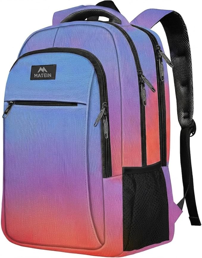 MATEIN Colorful Fashion Laptop Backpack, 15.6 Inch Slim Travel Computer Bag | Tie Dye Backpack for Daily Commute, Business College Work Gifts for Men Women, Luggage Strap, Anti Theft, Durable Breathable - Image 3