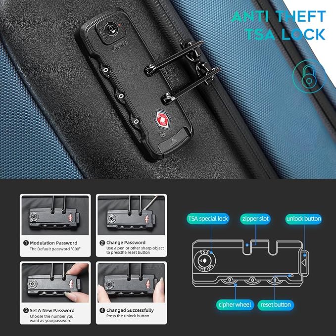 BANGE Anti-Theft Travel Backpack,Waterproof Fashion Work Backpacks,High Tech Backpack with USB3.0 Charging Port,Business Laptop Backpack Fits 17.3 Inch Notebook for Women - Image 3