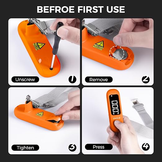 pack all Digital Luggage Scale for Travel, 110Lbs Capacity, 0.1Lb Precision | Handheld, Backlit LCD Display, Lb/Kg/Oz Conversion, Tare Function, Battery Included, Orange - Image 9
