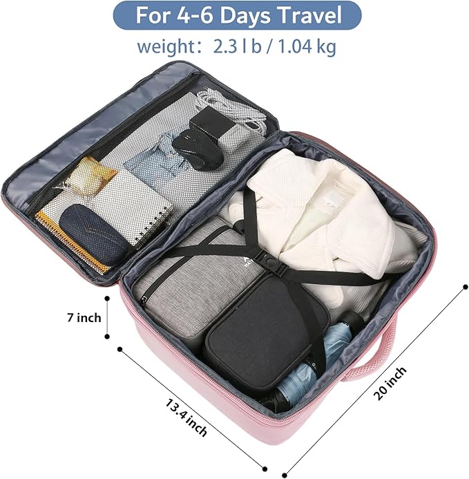 MATEIN Pink Travel Backpack for Womens, 45L Extra Large Carry on Backpack | Fits Overhead Bin, Expandable Cute Weekneder Daypack, Adjustable Shoulder Strap, Gifts for Travelling, International Trip - Image 4