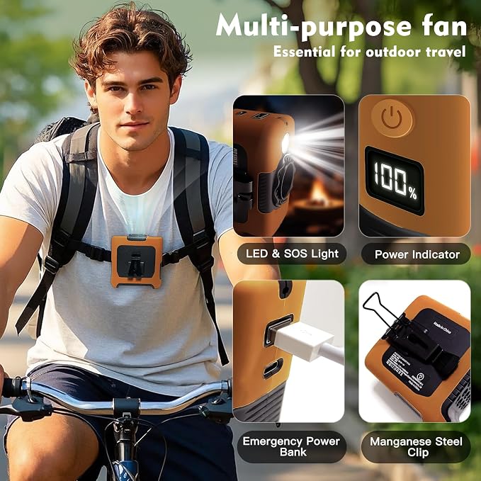FANSYJKJ Portable Waist Fan | Cooling Body, Clip Belt Shirt, For Outdoor - Image 6